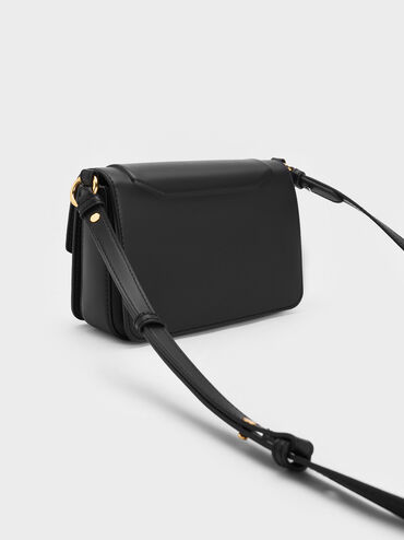 Kalinda Metallic Accent Boxy Bag, Black, hi-res