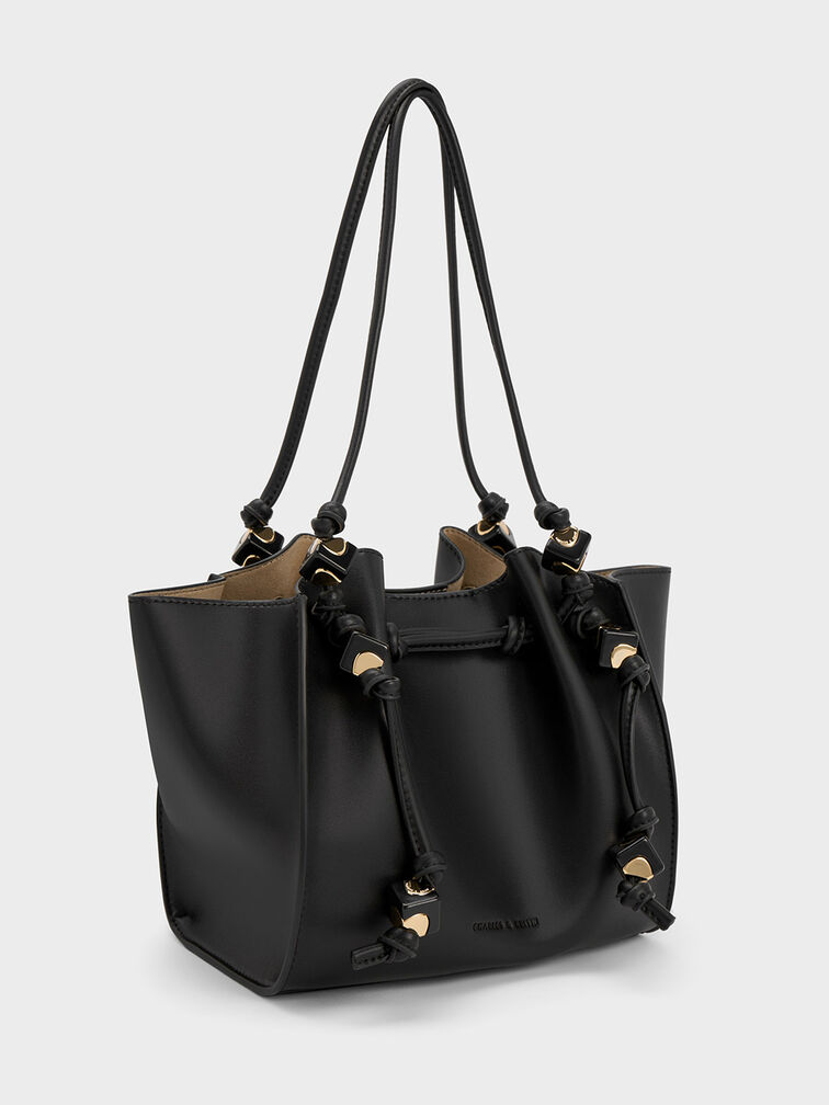 Cube Trapeze Tote Bag, Black, hi-res
