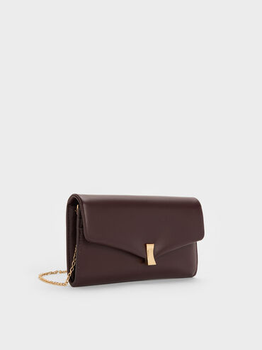 Lilibet Chain-Strap Long Wallet, Plum, hi-res