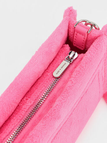 Loey Textured Shoulder Bag, Pink, hi-res