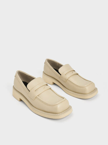 Monique Square-Toe Loafers, Chalk, hi-res