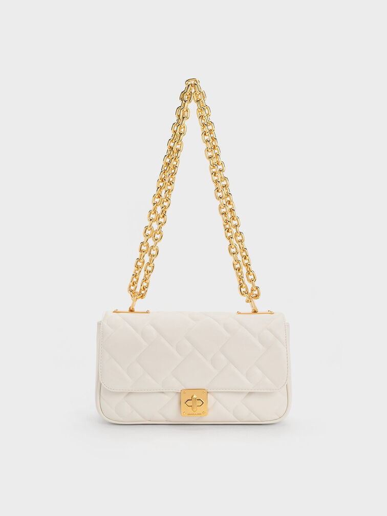 Tillie Quilted Chain Bag - Cream