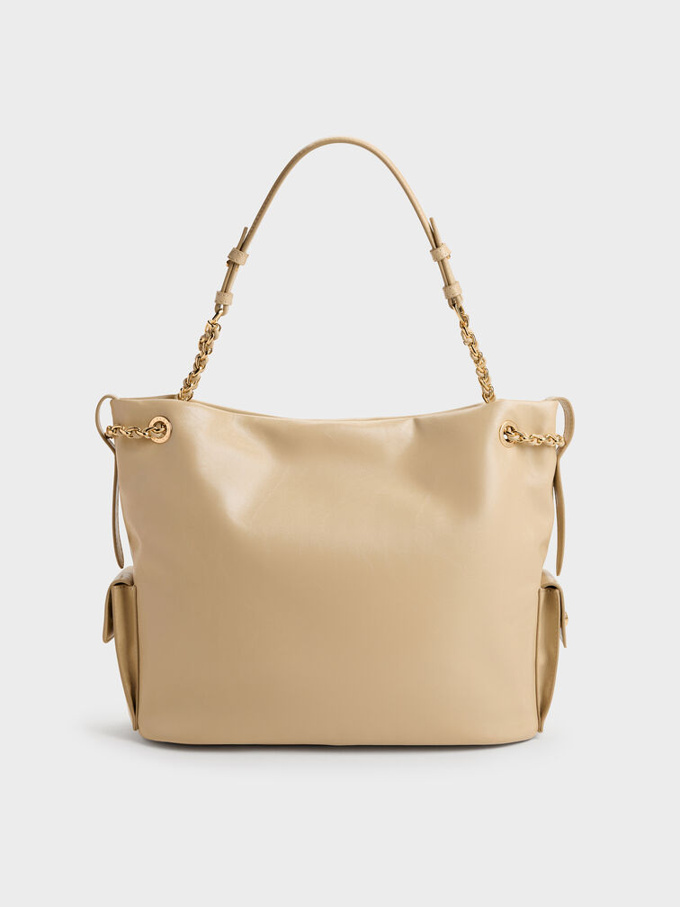 XL Lottie Side-Pocket Tote Bag, Sand Beige, hi-res