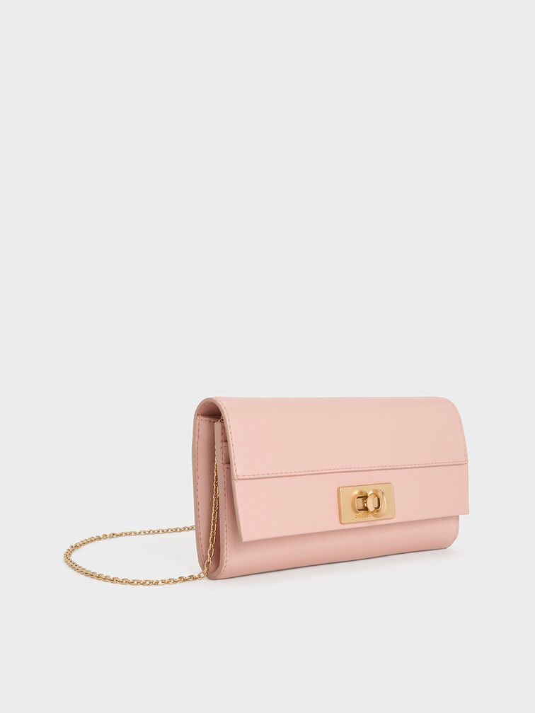 Lennie Chain-Handle Wallet, Light Pink, hi-res