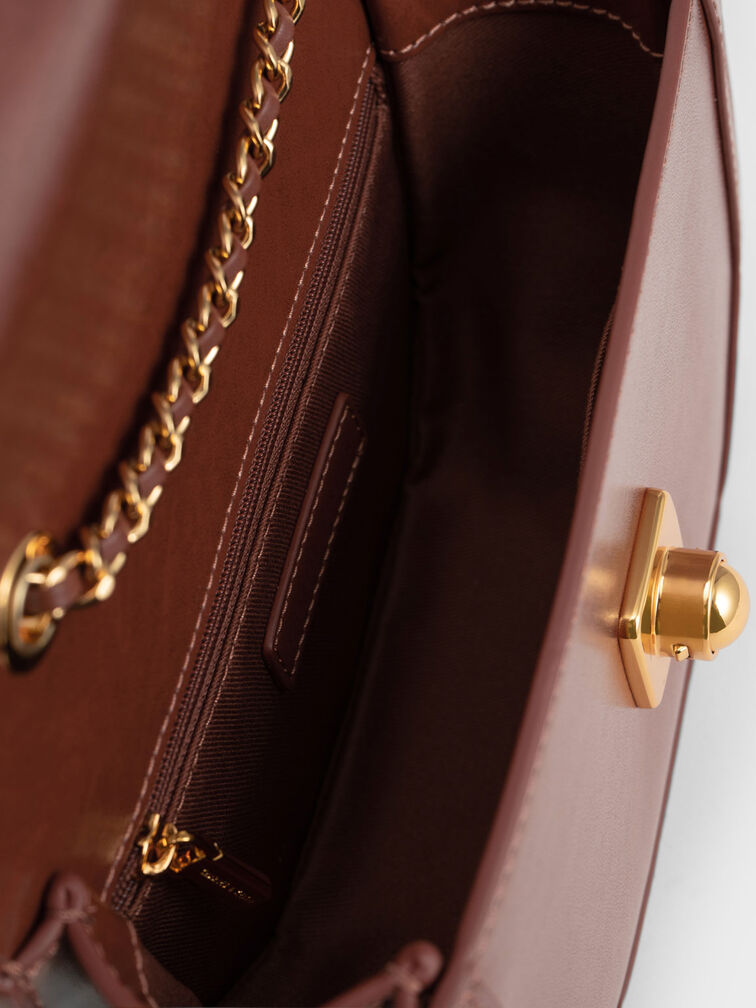 Avis Geometric Shoulder Bag, Chocolate, hi-res