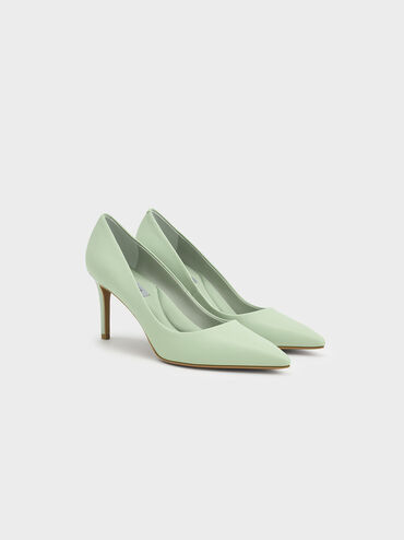 Emmy Pointed-Toe Stiletto Pumps, Sage Green, hi-res