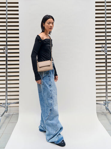 Sabine Knotted-Strap Bag, Taupe, hi-res