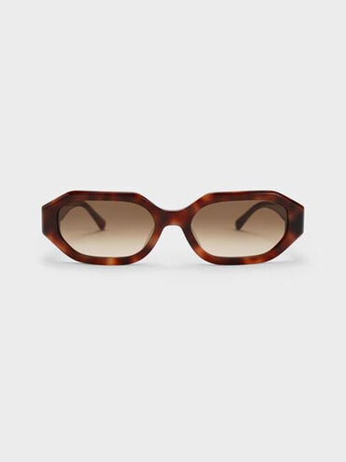 Gabine Recycled Acetate Oval Sunglasses, T. Shell, hi-res