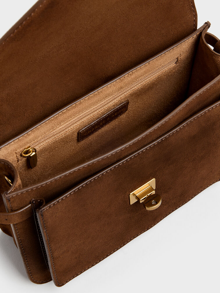 Mini Chance Turn-Lock Crossbody Bag, Pecan Brown, hi-res