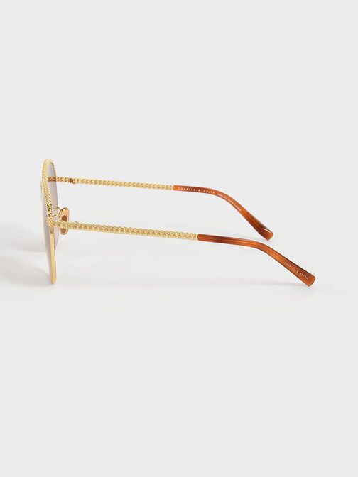 Braided Butterfly Sunglasses, Gold, hi-res