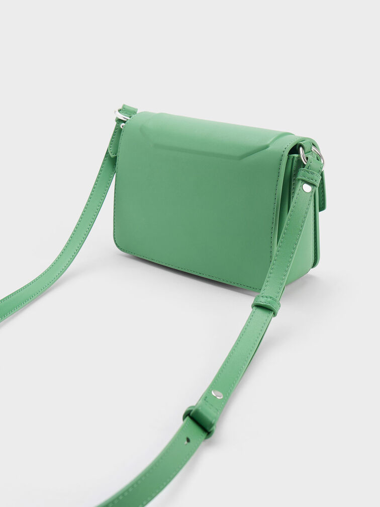 Kalinda Metallic Accent Boxy Bag, Green, hi-res
