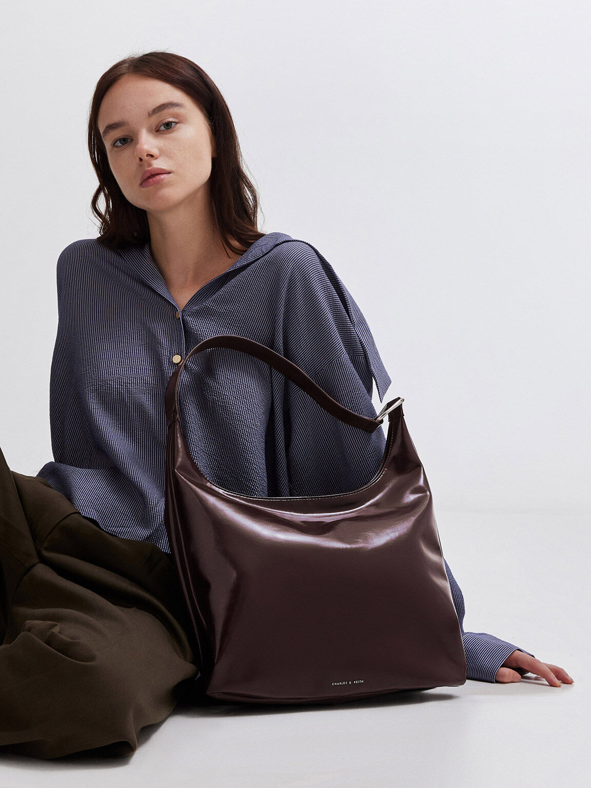Plum Lumen Slouchy Hobo Bag CHARLES KEITH IN