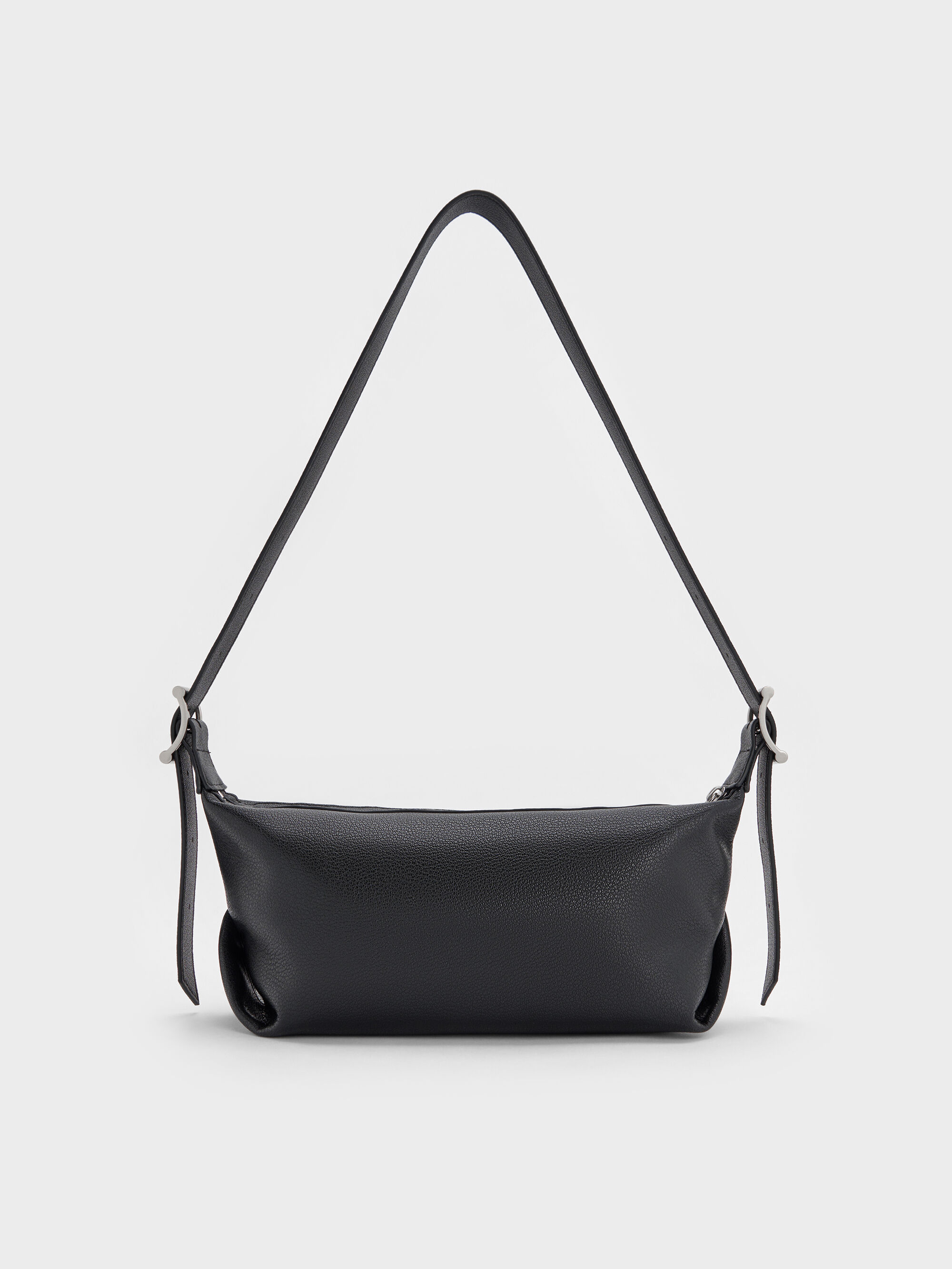 Noir Larsen Buckle-Strap Shoulder Bag - Noir - CHARLES & KEITH IN