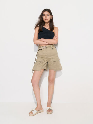 Buckled Espadrille Flat Sandals, Chalk, hi-res