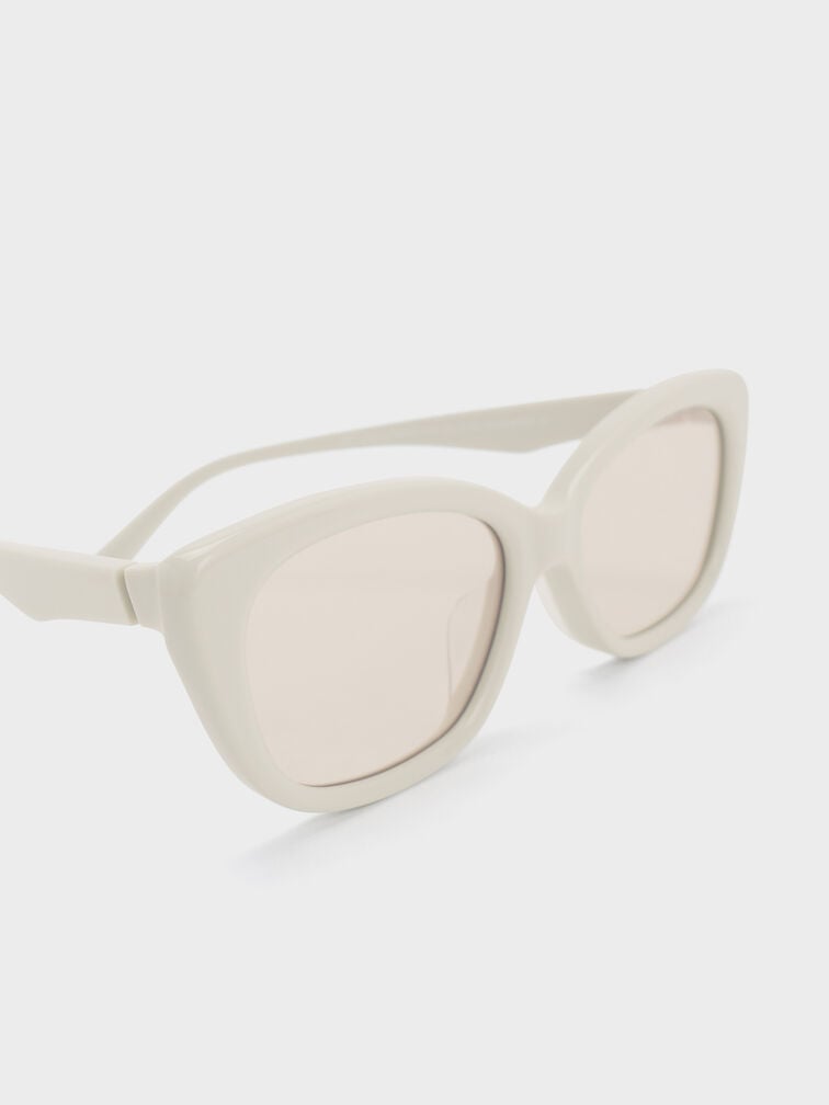Maeva Recycled Acetate Cat-Eye Sunglasses, Chalk, hi-res