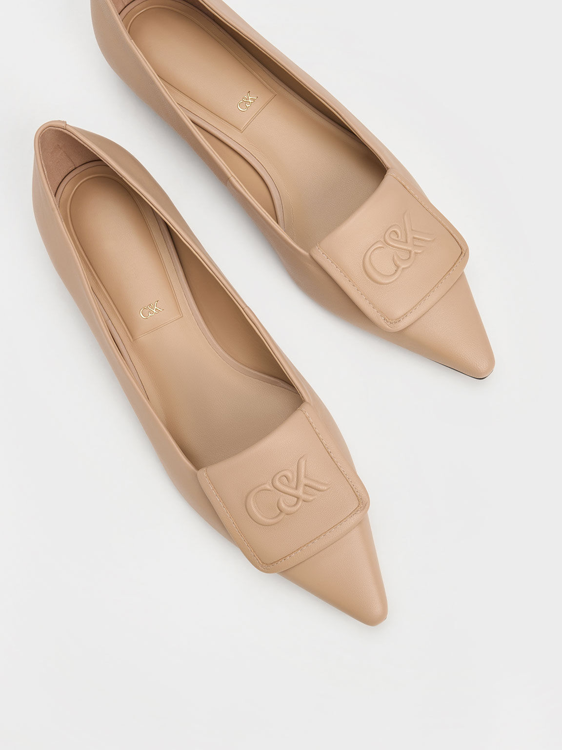 Nude closed toe best sale flats