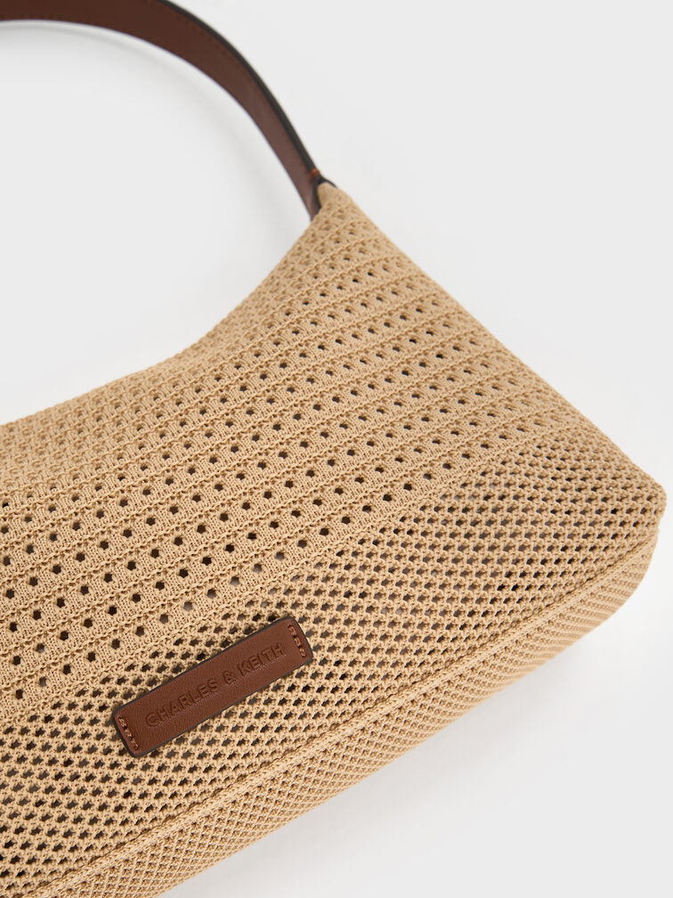 Ida Knitted Shoulder Bag, Beige, hi-res