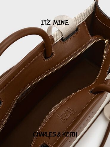 Astra Canvas Tote Bag, Chocolate, hi-res