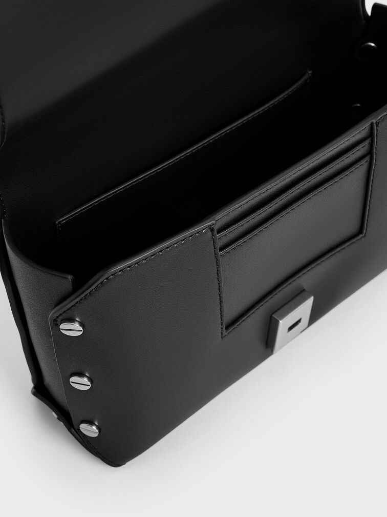Clea Chain-Handle Bag, Noir, hi-res