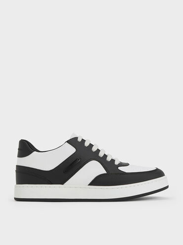 Two-Tone Low-Top Sneakers, Black, hi-res
