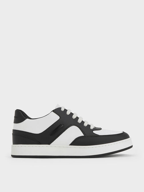 Two-Tone Low-Top Sneakers, Black, hi-res
