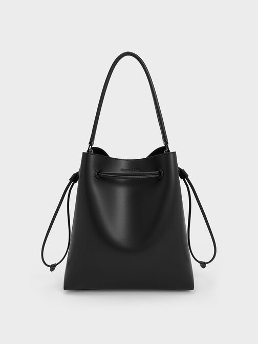 Charles & Keith - Women's Mini Crescent Hobo Bag, Black, S