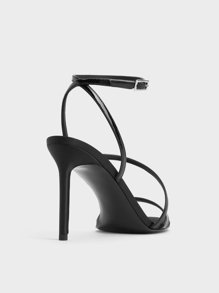 Andricia Patent Strappy Stiletto Sandals, Black Patent, hi-res
