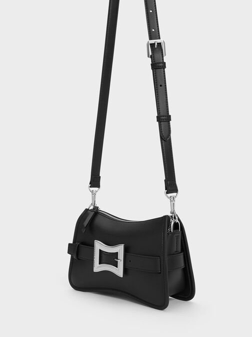 Xanthe Chunky Chain Shoulder Bag, Black, hi-res
