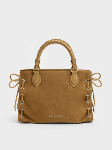 Mini Nylah Grommet Lace-Up Tote Bag, Sahara Sand, hi-res