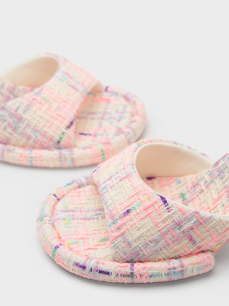 Sinead Tweed Trapeze Heel Buckled Sandals, Multi, hi-res