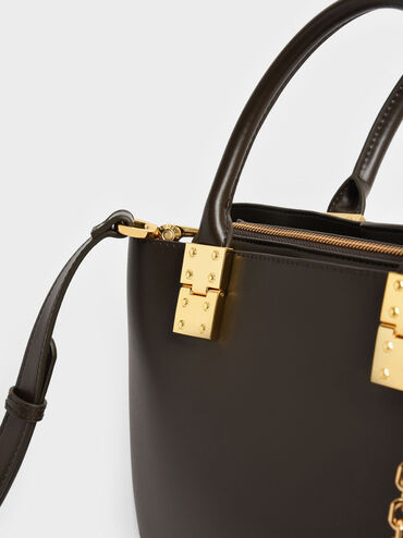 Large Double Handle Handbag, Dark Moss, hi-res