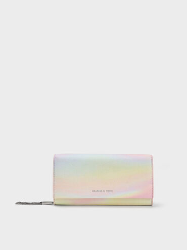 Tassel Detail Swirl-Print Long Wallet, Pearl, hi-res