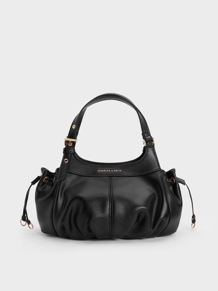 Mini Lillith Drawstring Bucket Bag, Black, hi-res