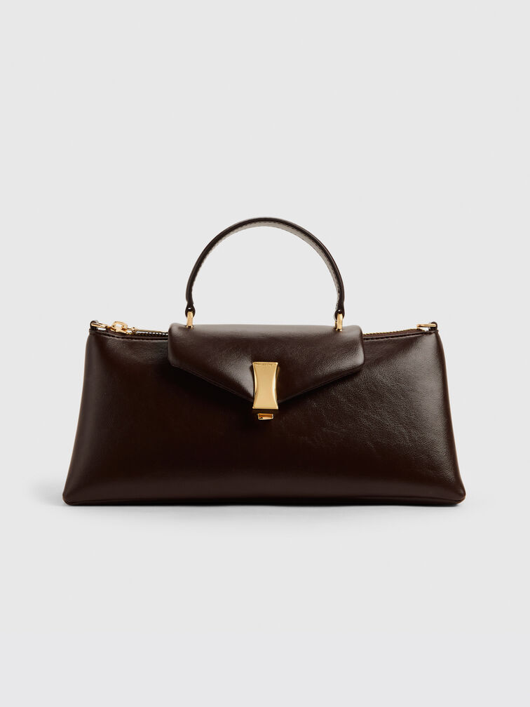 Lilibet Elongated Top Handle Bag, Espresso Brown, hi-res