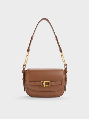 Gwynne Metallic-Accent Crossbody Bag, Chocolate, hi-res