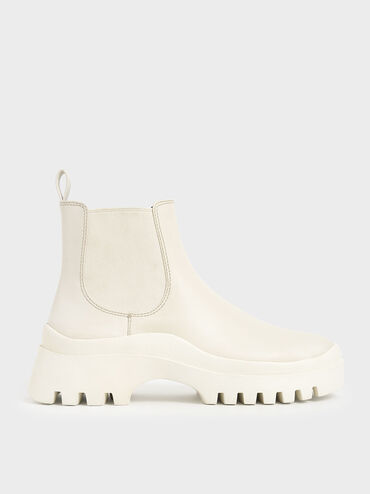 Chunky Chelsea Boots, Chalk, hi-res