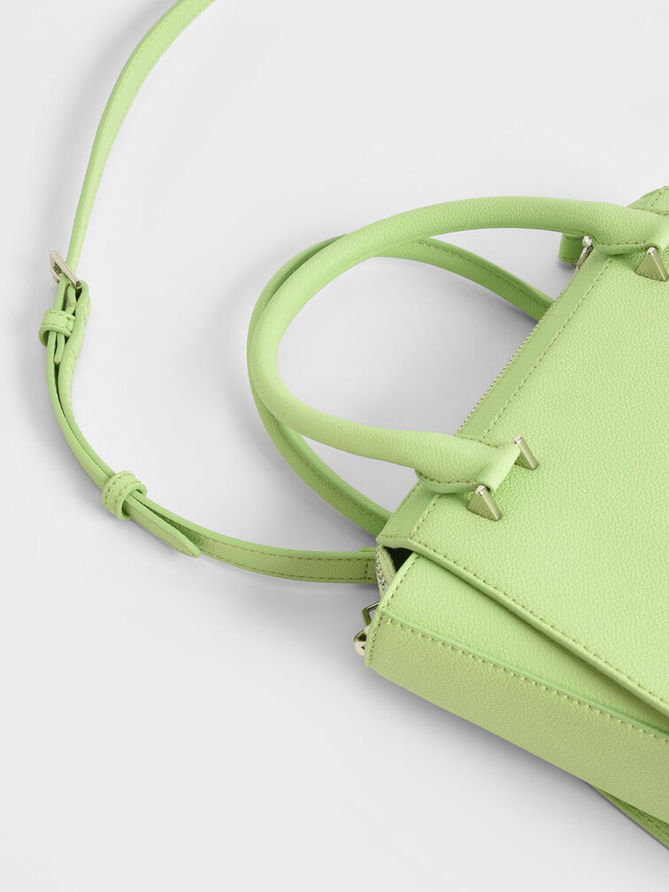 Harper Double Handle Trapeze Tote Bag, Mint Green, hi-res