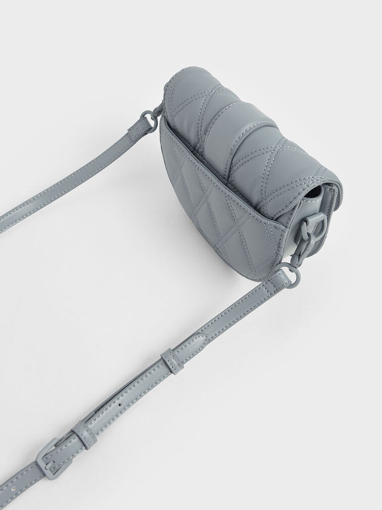 Mini Gabine Quilted Saddle Bag, Steel Blue, hi-res