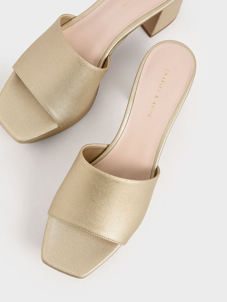 Platform Mules, Gold, hi-res