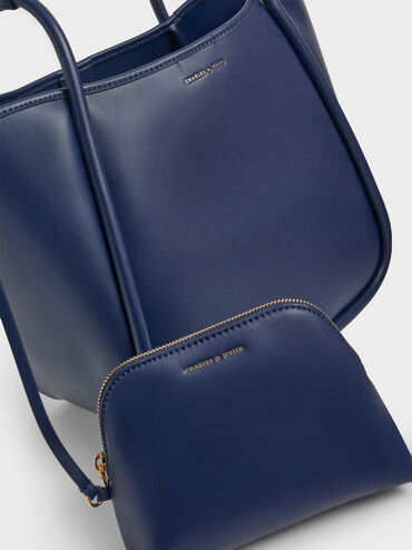 Large Slouchy Tote Bag, Navy, hi-res