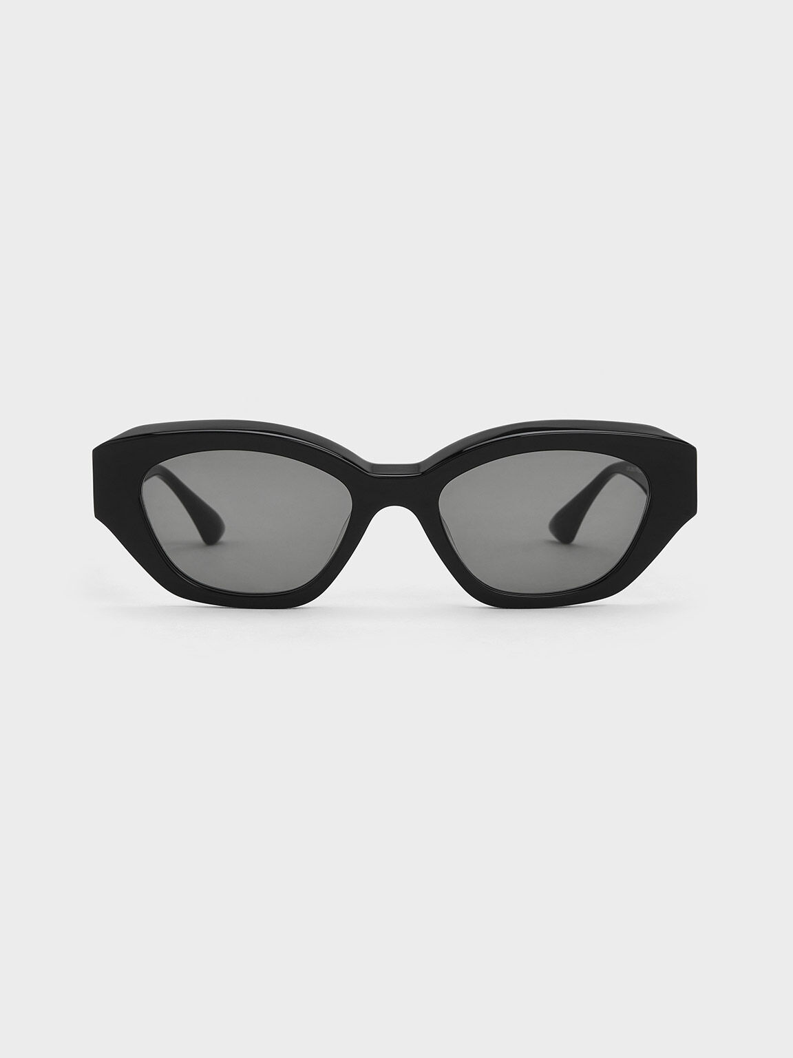 Black Onyx Recycled Acetate Cat-Eye Sunglasses - Black