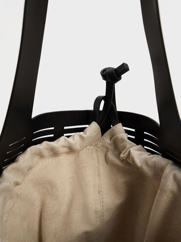 Delphi Cut-Out Tote Bag, Black, hi-res
