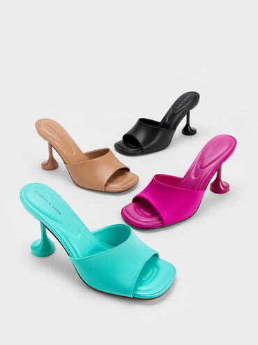 Celestine Sculptural Heel Mules, Fuchsia, hi-res