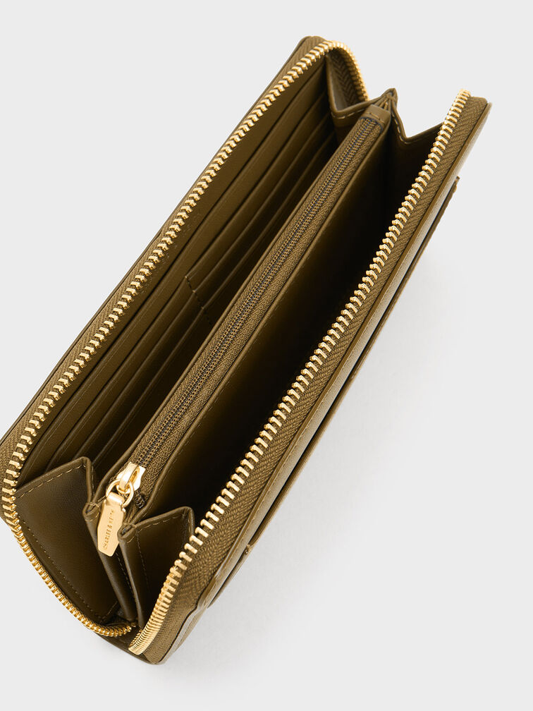 Gaia Zip-Around Wallet, Khaki, hi-res