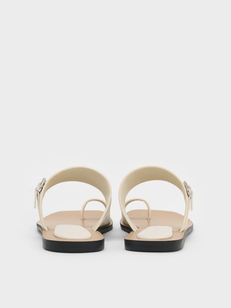 Buckled Toe-Ring Sandals, Chalk, hi-res