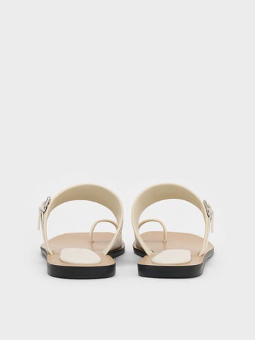 Buckled Toe-Ring Sandals, Chalk, hi-res
