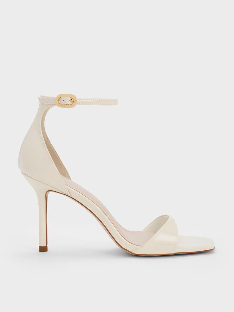 Patent Ankle Strap Heeled Sandals, Chalk, hi-res