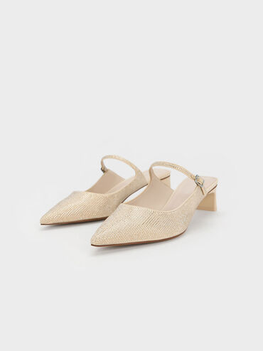 Gem-Embellished Blade Heel Mules, Nude, hi-res