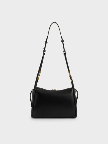 Lyla Tubular Slouchy Shoulder Bag, Black, hi-res
