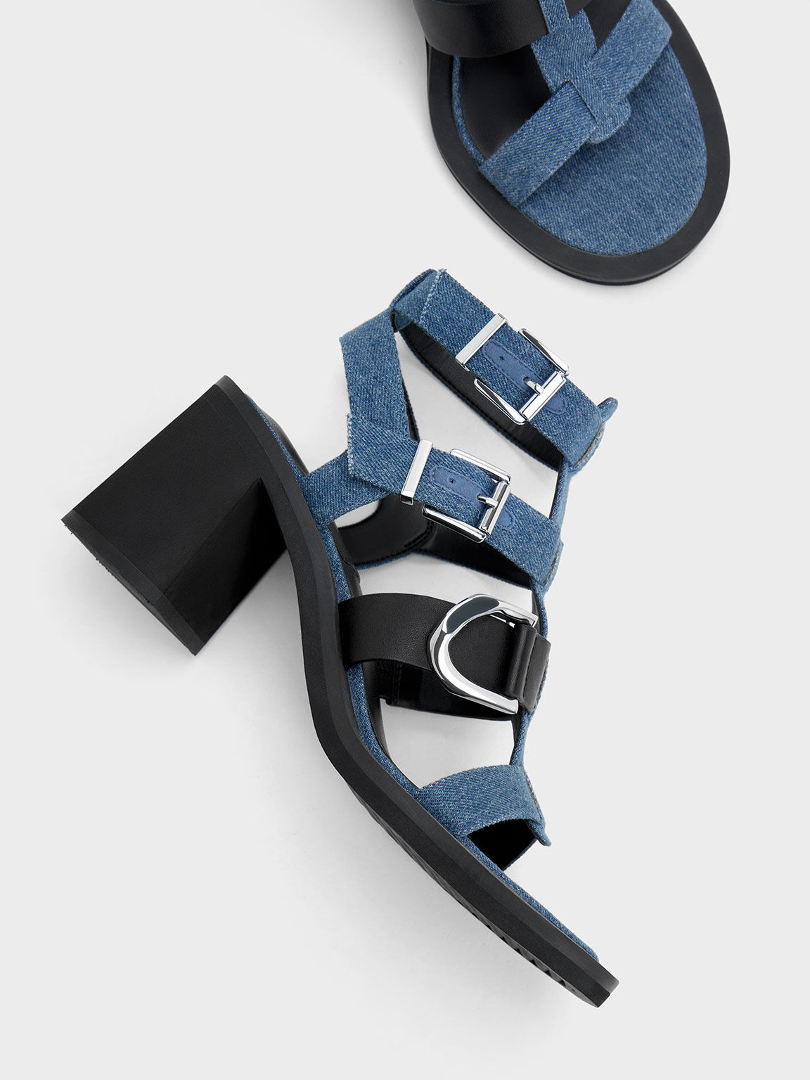 Gabine Denim Gladiator Sandals Blue